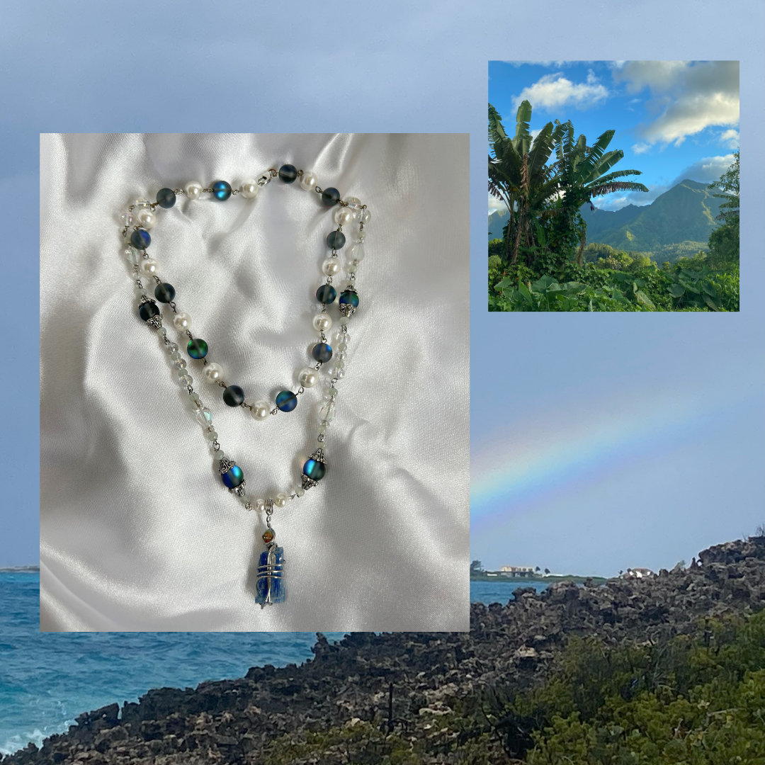 Handmade Hawaii inspired necklace. Ocean